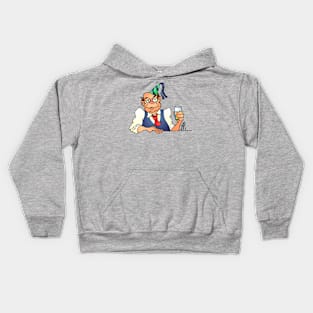 Drunken man on a birthday party Kids Hoodie